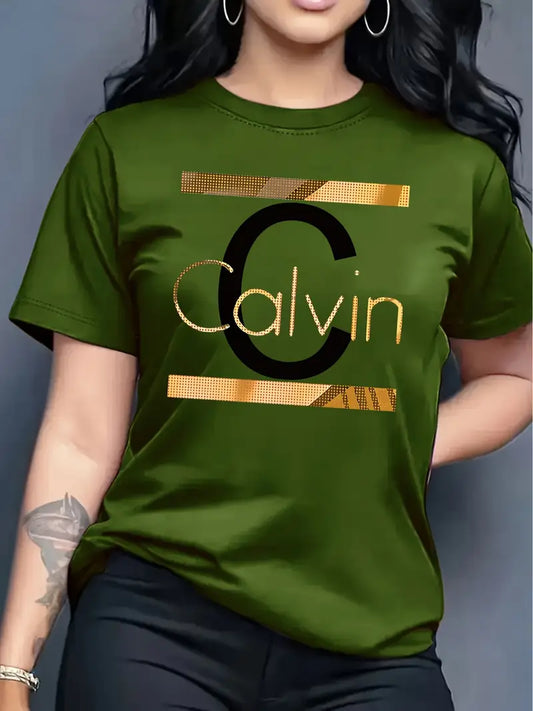 camiseta Casual de Manga Corta para Women'